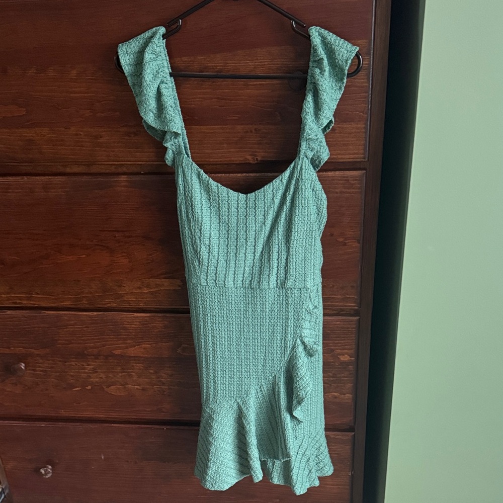 Lulu's Green Ruffle Dress